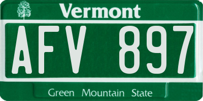 VT license plate AFV897