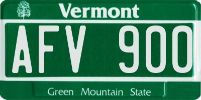 VT license plate AFV900