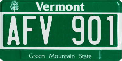 VT license plate AFV901