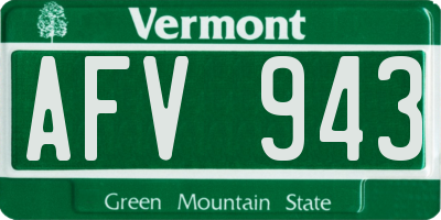 VT license plate AFV943