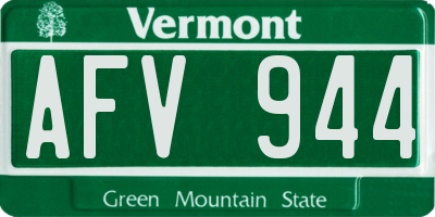 VT license plate AFV944