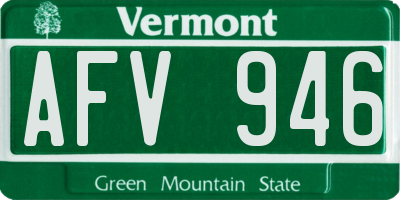 VT license plate AFV946