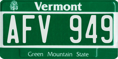 VT license plate AFV949