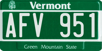 VT license plate AFV951