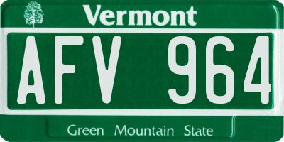 VT license plate AFV964