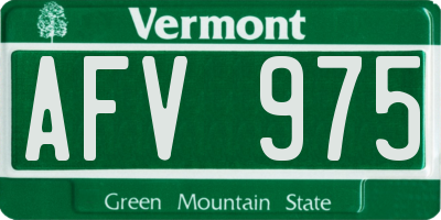 VT license plate AFV975