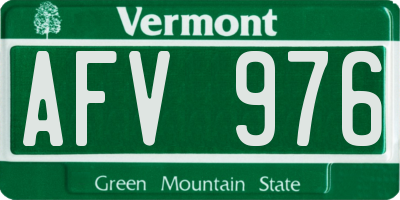 VT license plate AFV976