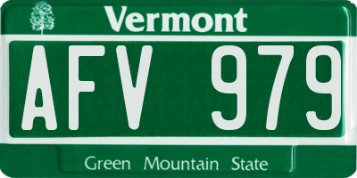 VT license plate AFV979