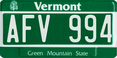 VT license plate AFV994