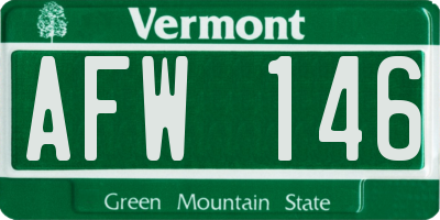 VT license plate AFW146
