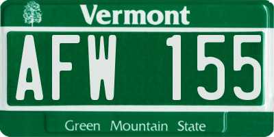 VT license plate AFW155
