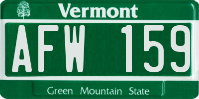 VT license plate AFW159