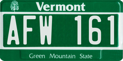 VT license plate AFW161