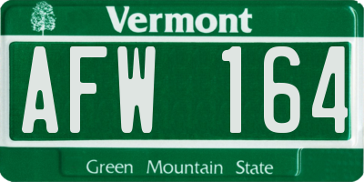 VT license plate AFW164