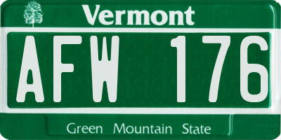 VT license plate AFW176