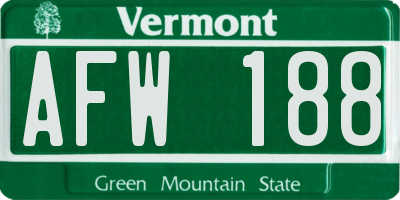 VT license plate AFW188