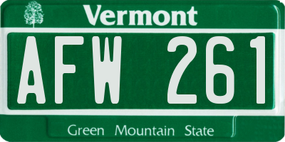 VT license plate AFW261