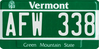 VT license plate AFW338