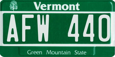 VT license plate AFW440