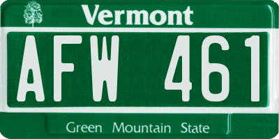 VT license plate AFW461
