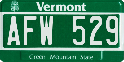 VT license plate AFW529