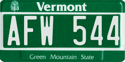 VT license plate AFW544