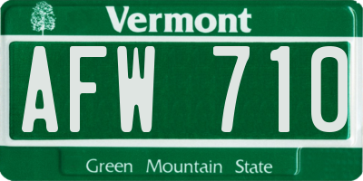 VT license plate AFW710