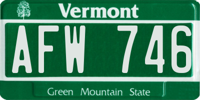 VT license plate AFW746