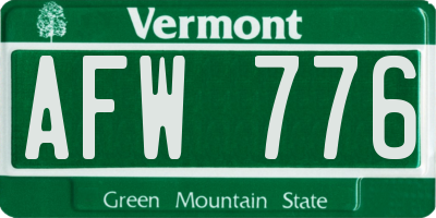 VT license plate AFW776