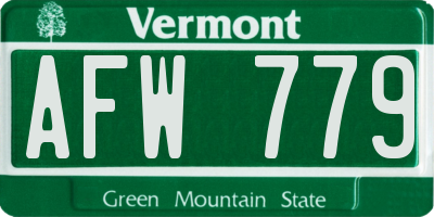VT license plate AFW779