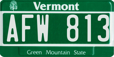 VT license plate AFW813