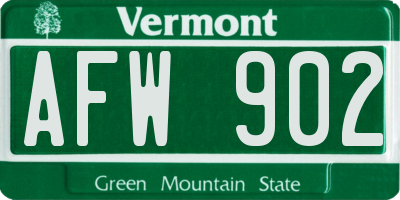 VT license plate AFW902