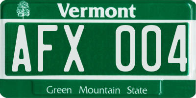 VT license plate AFX004