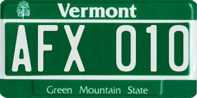 VT license plate AFX010