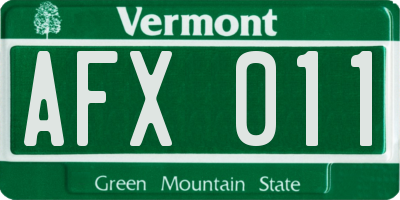 VT license plate AFX011