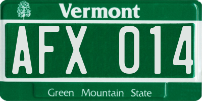 VT license plate AFX014