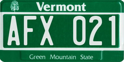 VT license plate AFX021