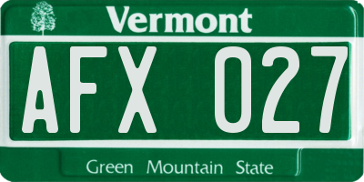 VT license plate AFX027