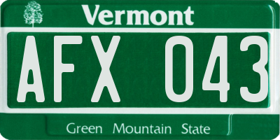 VT license plate AFX043