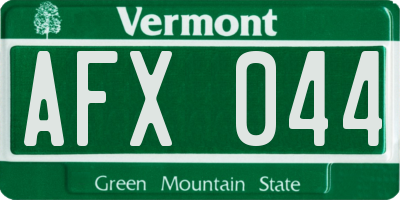 VT license plate AFX044