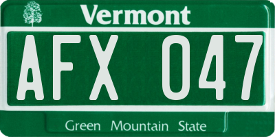 VT license plate AFX047