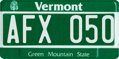VT license plate AFX050