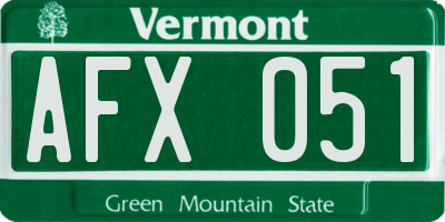 VT license plate AFX051