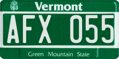 VT license plate AFX055