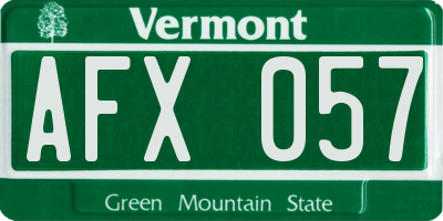 VT license plate AFX057