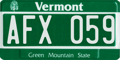 VT license plate AFX059
