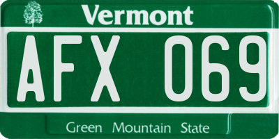 VT license plate AFX069
