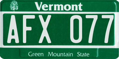 VT license plate AFX077