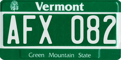 VT license plate AFX082