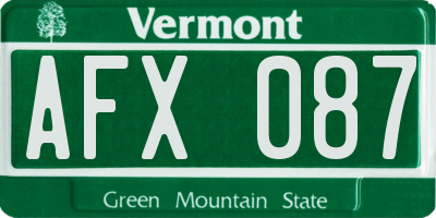 VT license plate AFX087